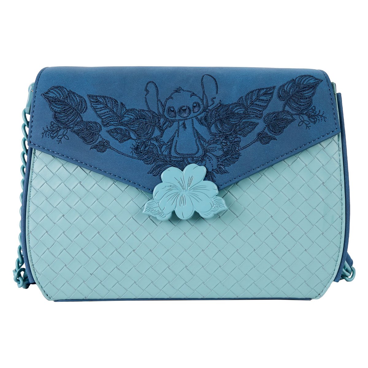 Lilo & Stitch Suede Stitch with Flowers Crossbody Bag