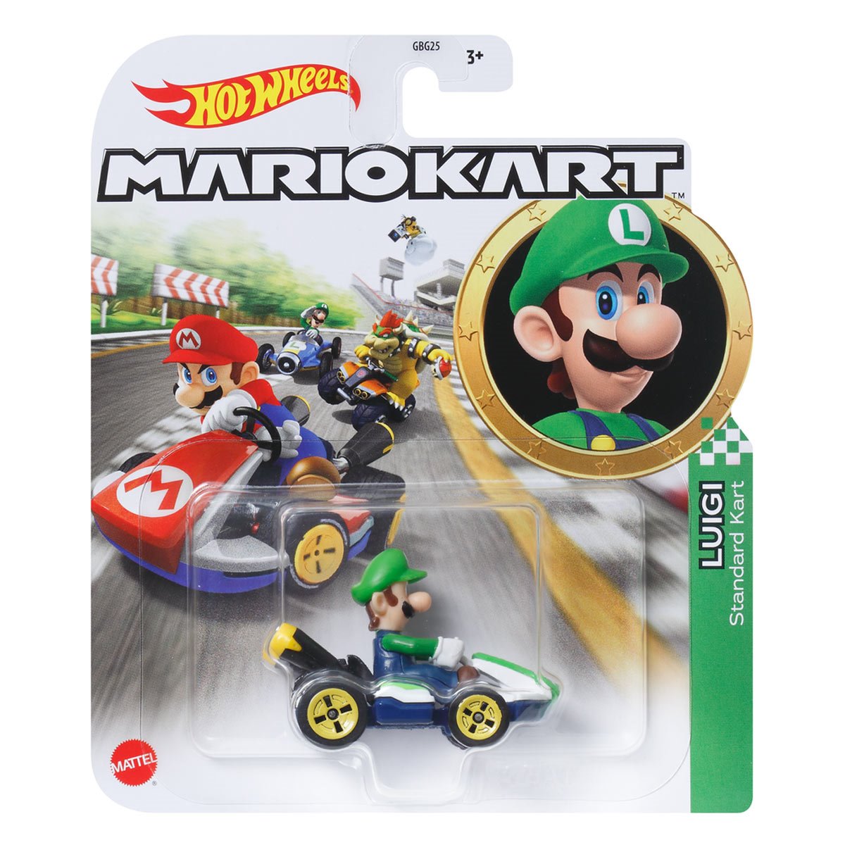 Mario Kart Hot Wheels 2025 Luigi Standard Kart New 1:64 Mattel