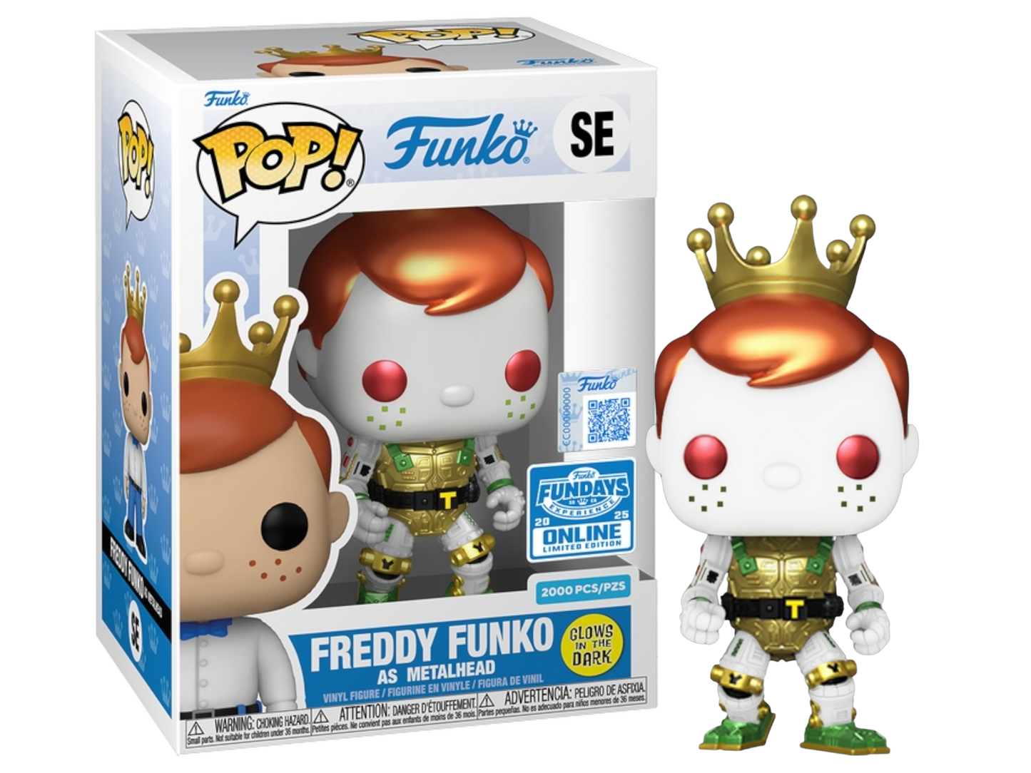 2025 Funko Fundays Online Freddy Funko As Metalhead Glows In The Dark 2000 Pcs