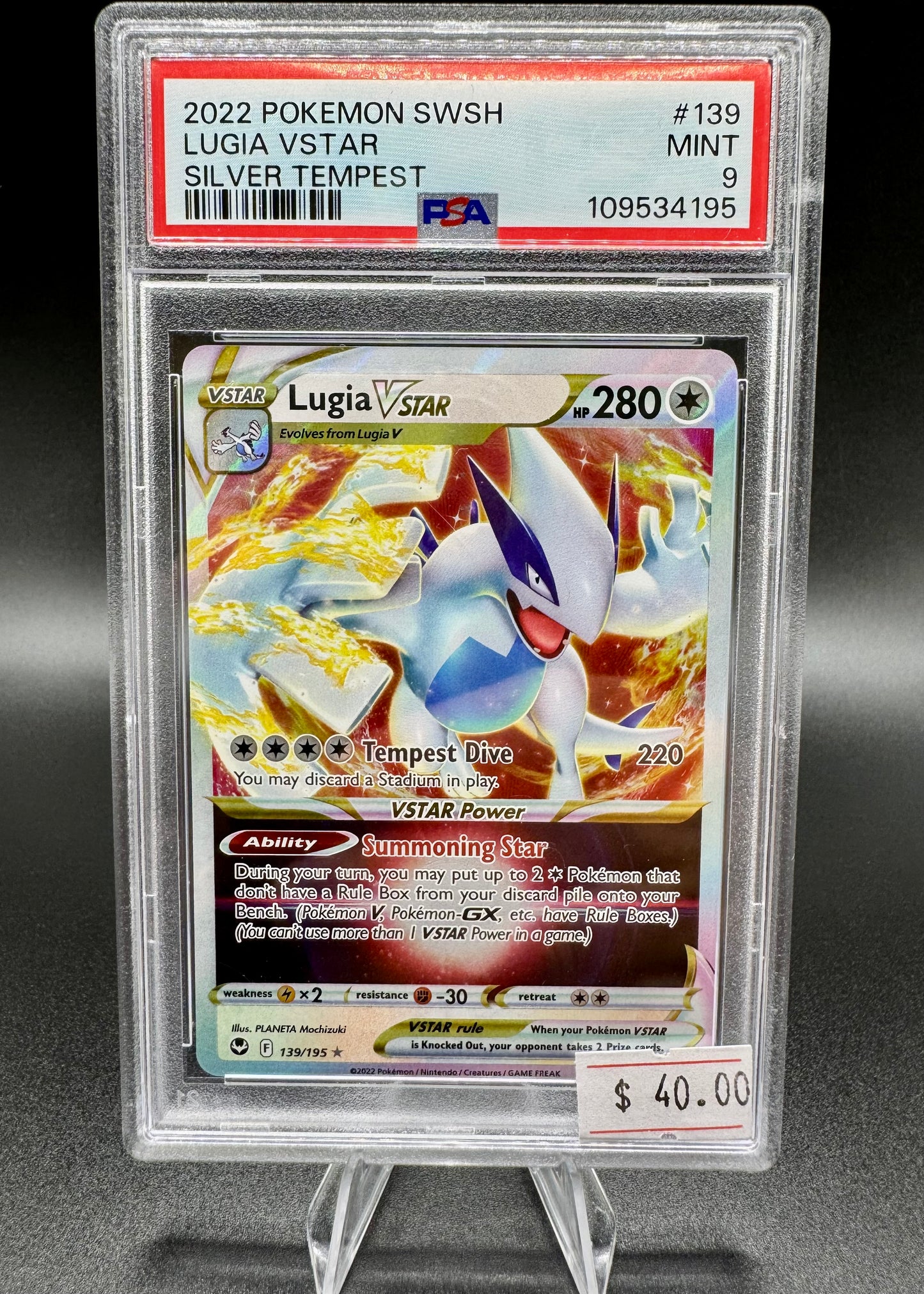Pokémon TCG Lugia VSTAR Sword & Shield - Silver Tempest 139/195 PSA 9