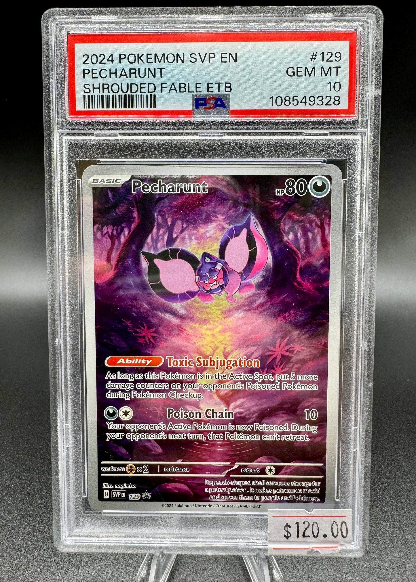 2024 POKEMON SVP EN-SV BLACK STAR PROMO #129 PECHARUNT PSA 10