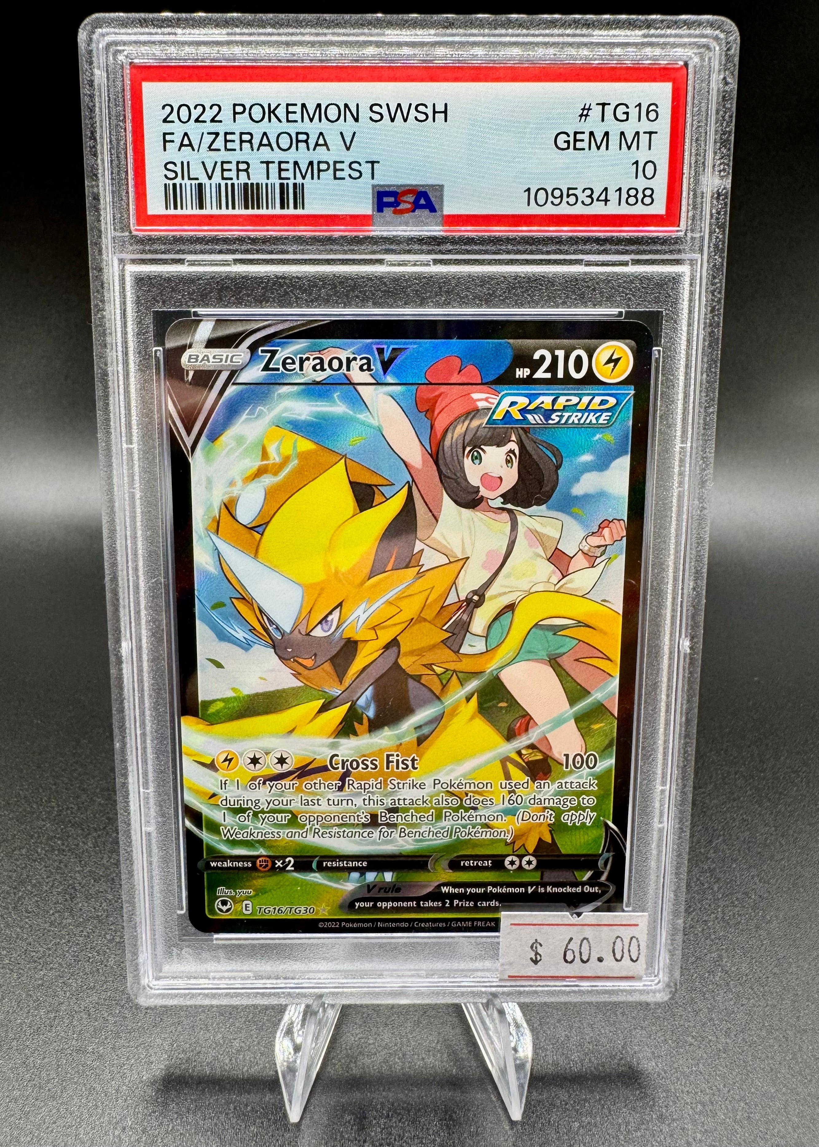 pokemon card tg16 tg30 2022 Pokemon Zeraora V Trainer Gallery Ultra Rare Holo #TG16/TG30 PSA – Straw Hat Toys