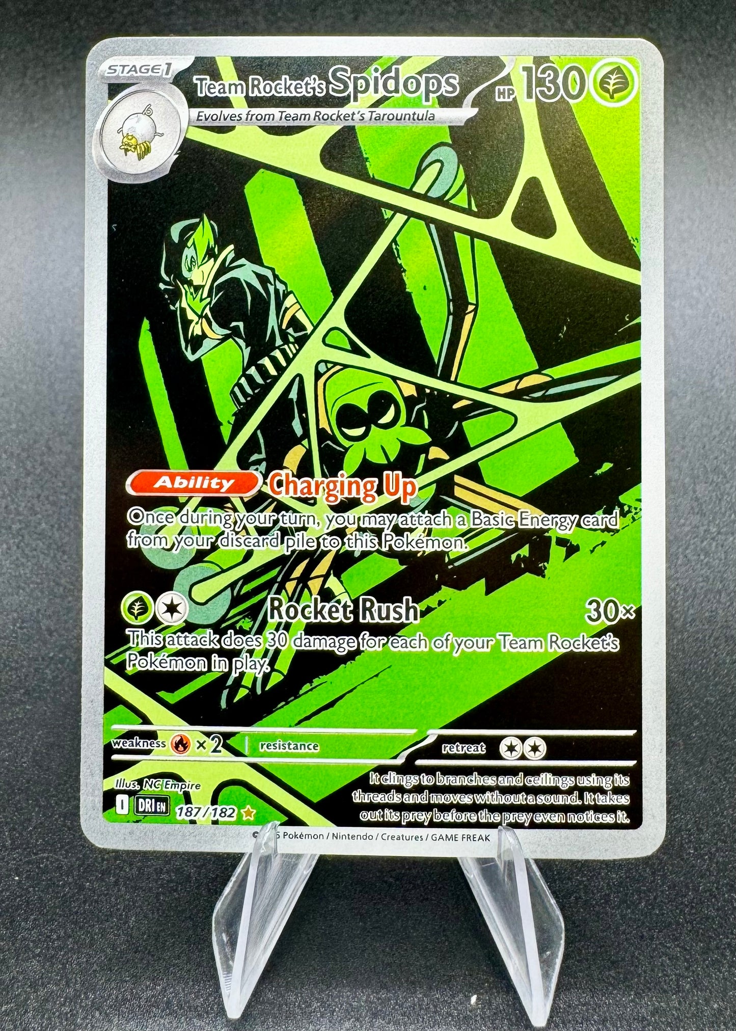 Team Rocket's Spidops 187/182 Sv10: Destined Rivals Holo