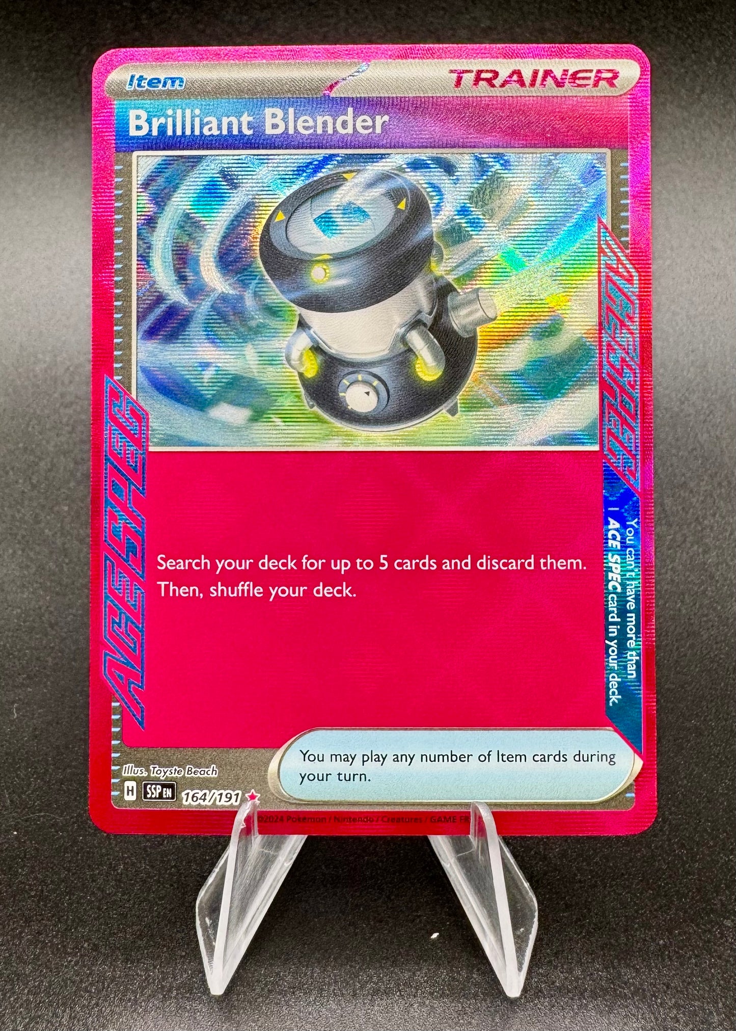 Brilliant Blender (164/191) ACE SPEC Rare SV08: Surging Sparks NM Pokemon TCG