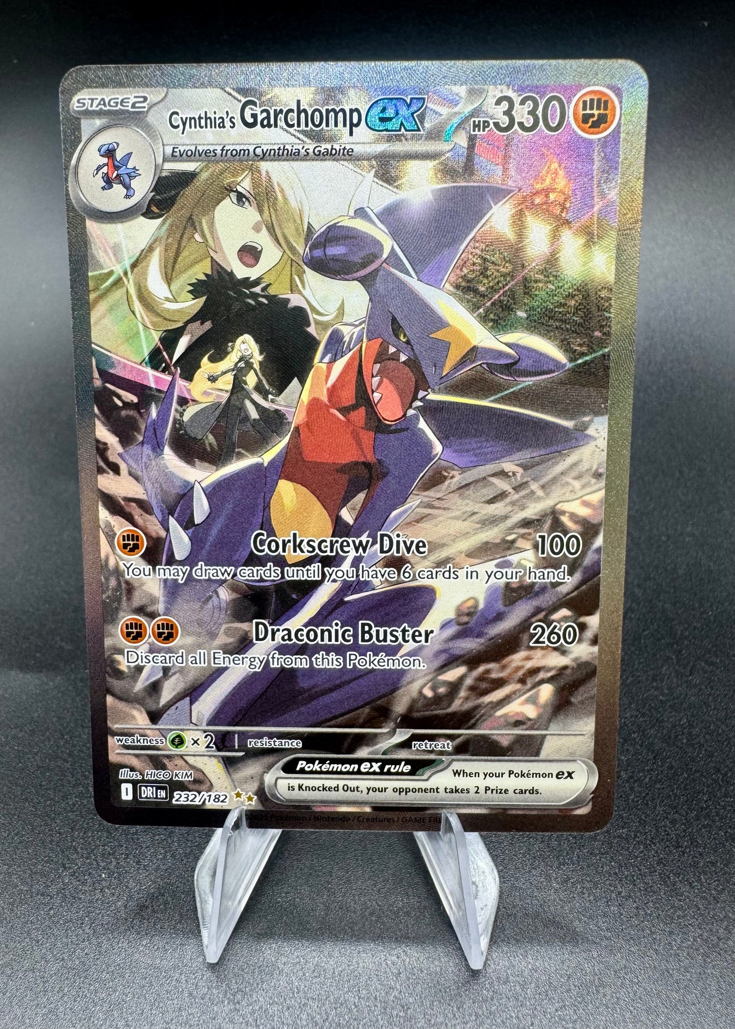 Cynthia's Garchomp EX Pokémon Card 232/182 Destined Rivals