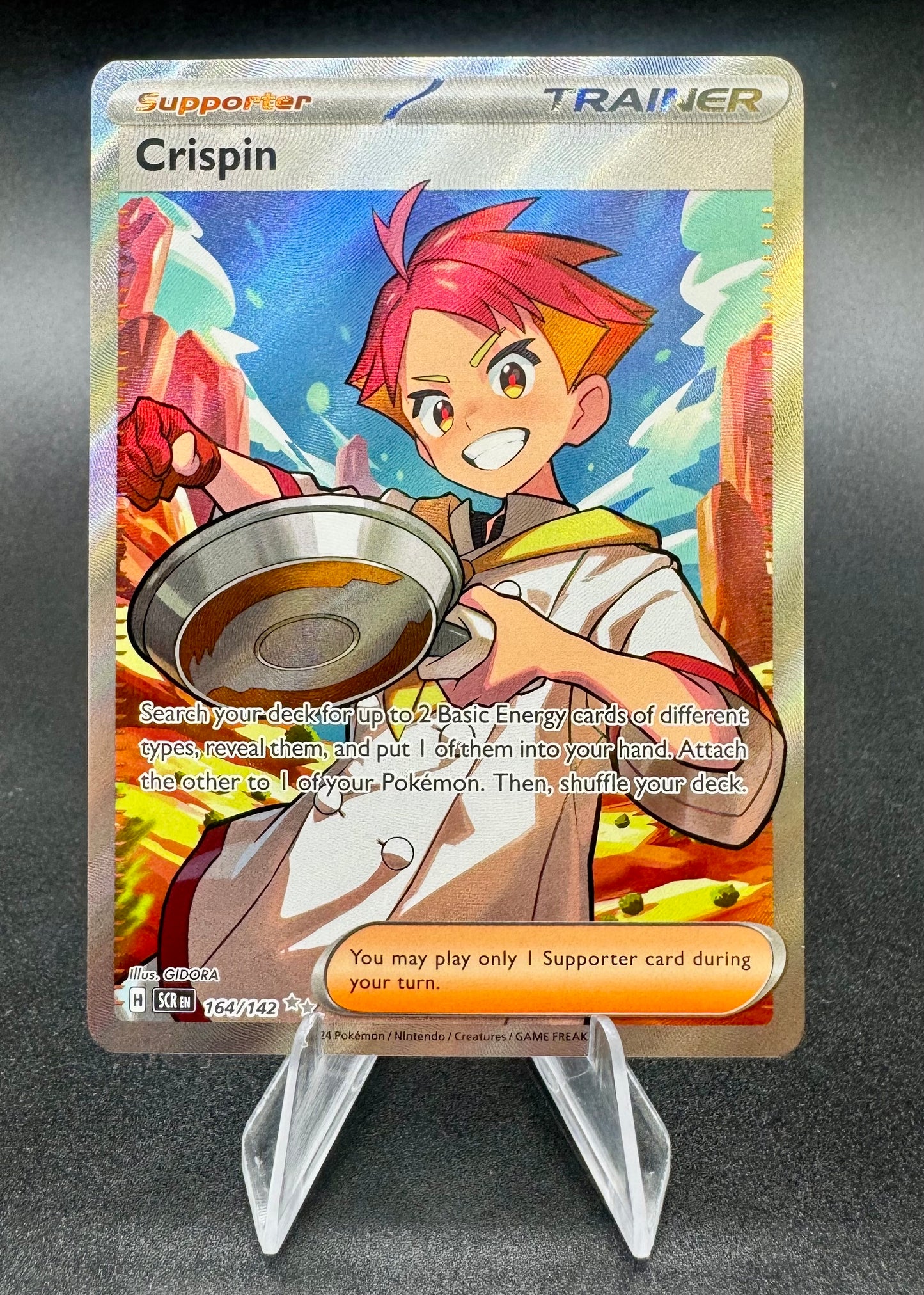 Pokemon 2024 Crispin 164/142 Sv07 Stellar Crown Holo Full Art NM/Mint Condition