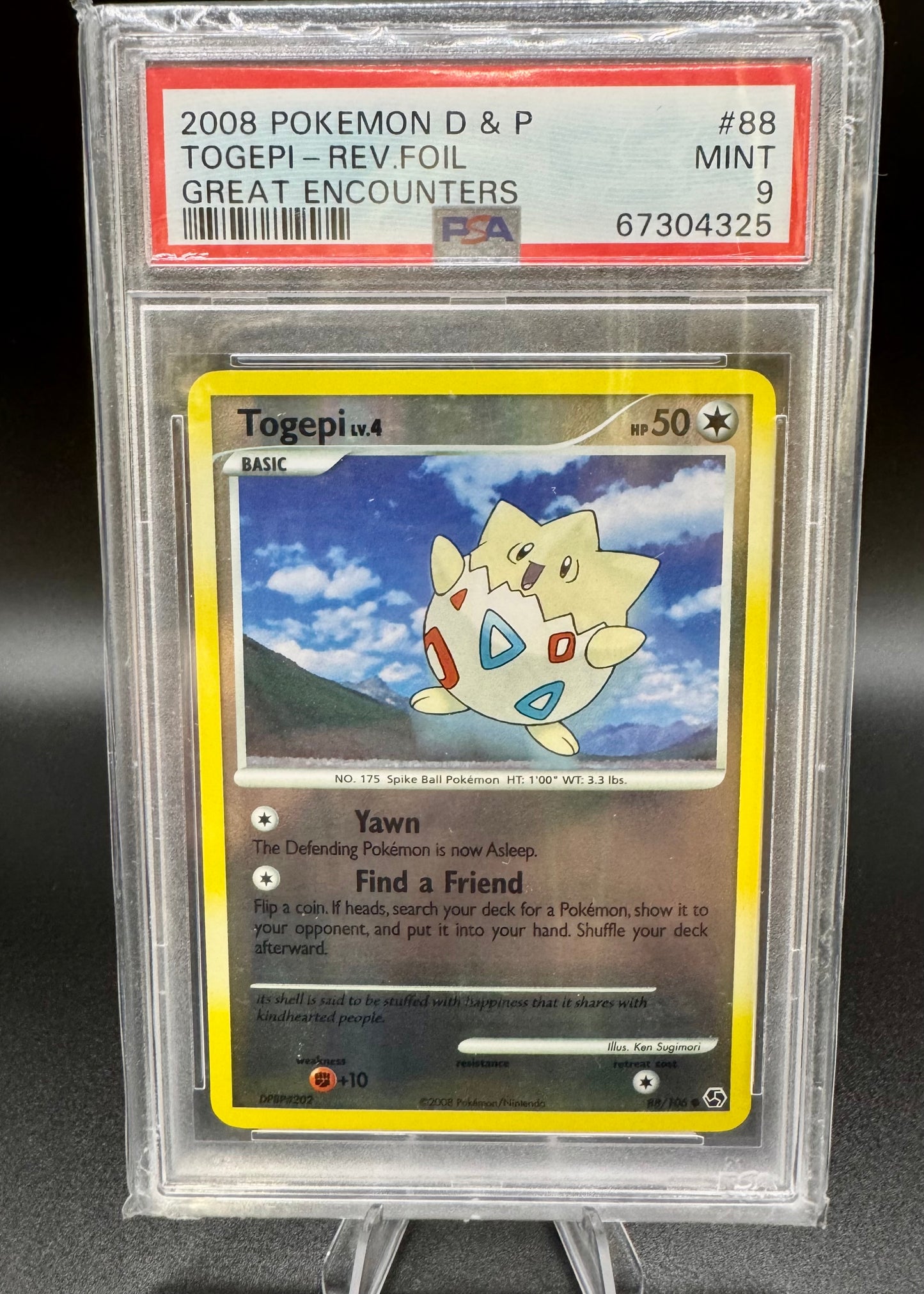 Pokemon D & P Great Encounters Togepi Reverse Holo 88/106 PSA 9