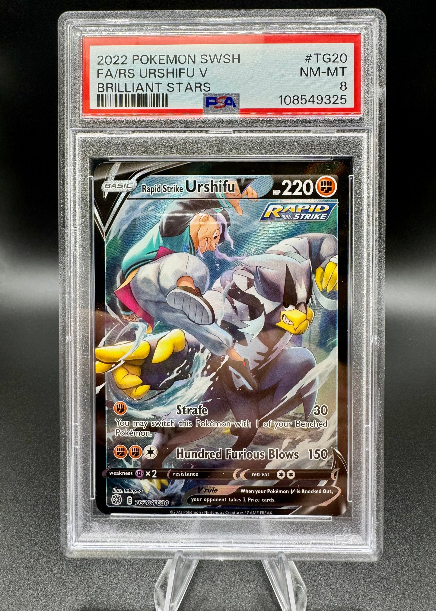 Pokémon TCG Rapid Strike Urshifu V Sword & Shield: Brilliant Stars PSA 8