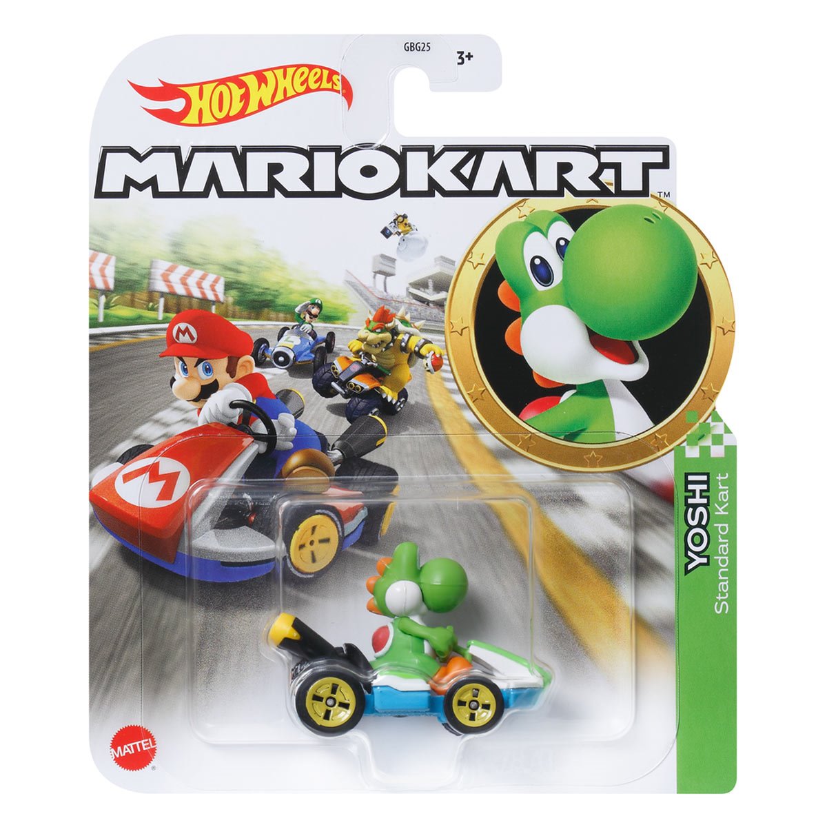 Mario Kart Hot Wheels 2025 Yoshi Standard Kart New 1:64 Mattel