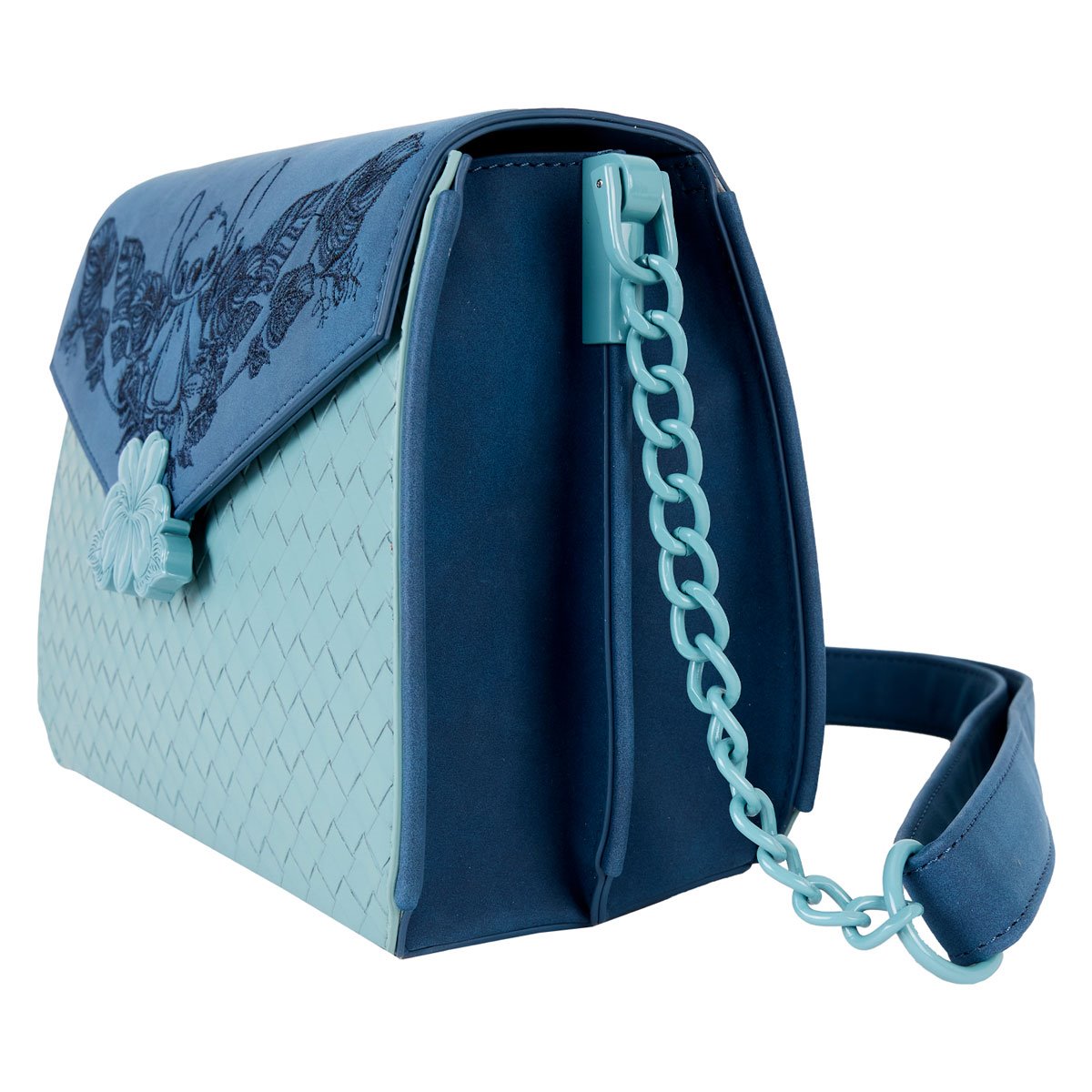 Lilo & Stitch Suede Stitch with Flowers Crossbody Bag