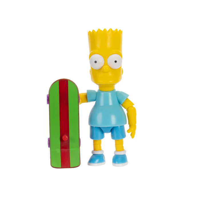 The Simpson's 5in Figures Bart Blue Shirt w/ Skateboard