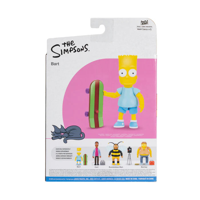 The Simpson's 5in Figures Bart Blue Shirt w/ Skateboard