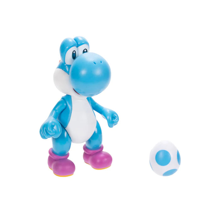 Super Mario 4IN Figures Light Blue Yoshi w/Egg