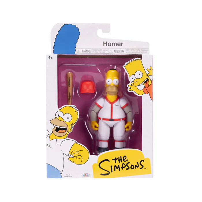 The Simpson's 5in Figures Baseball Homer with Baseball Bat & Removable Hat