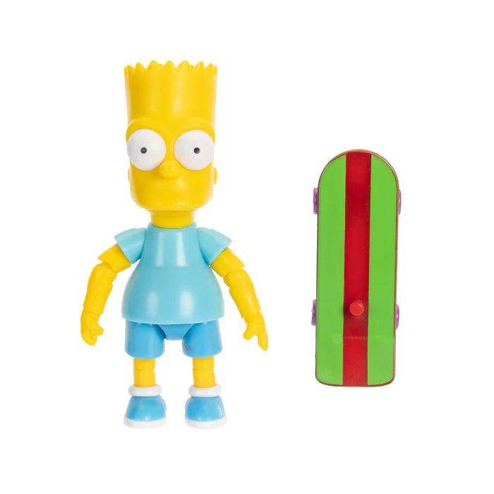 The Simpson's 5in Figures Bart Blue Shirt w/ Skateboard