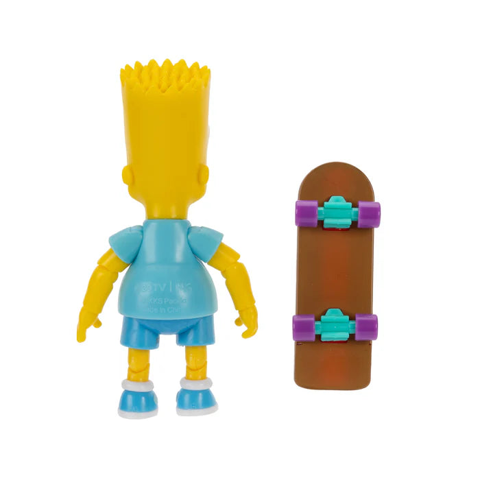 The Simpson's 5in Figures Bart Blue Shirt w/ Skateboard