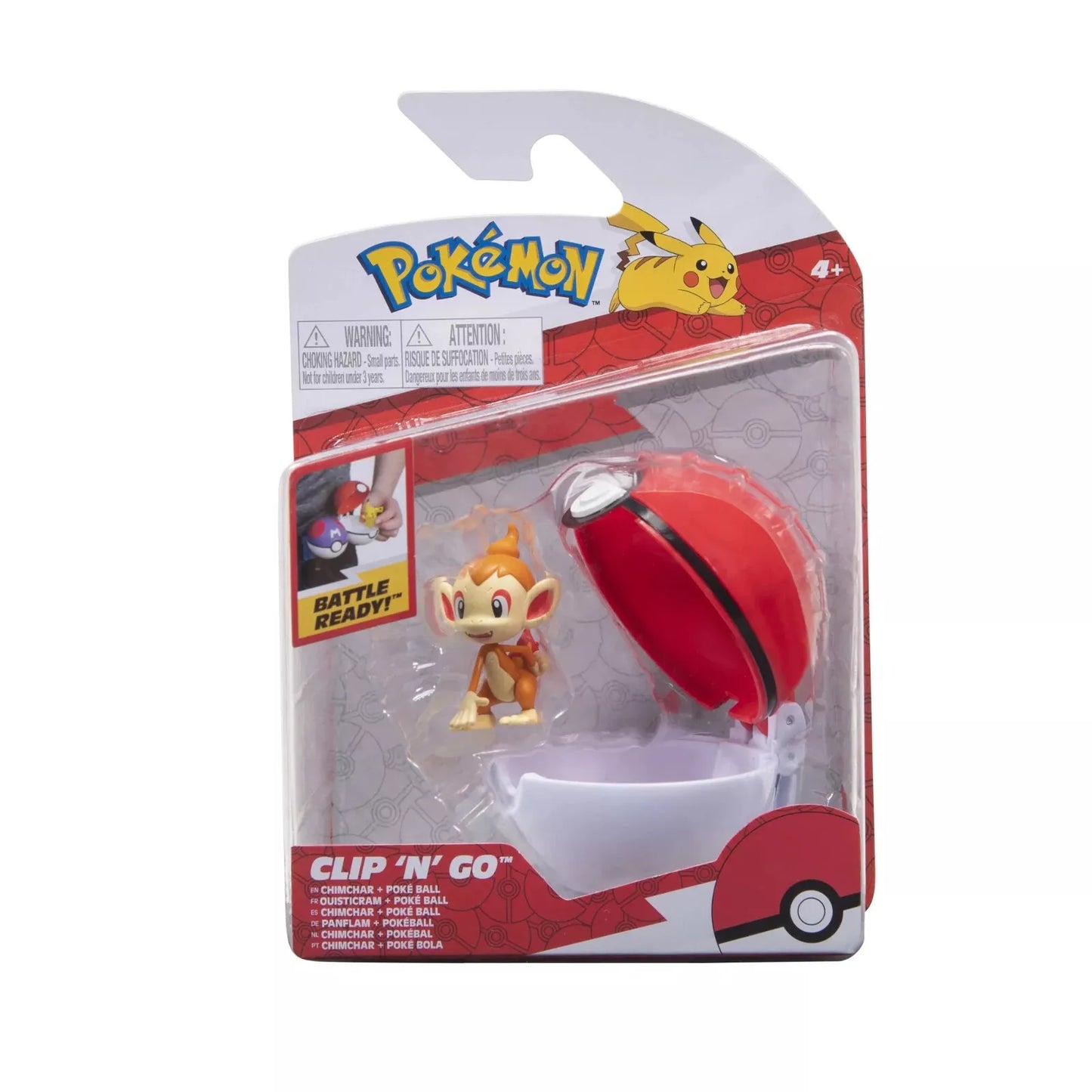 Pokemon Chimchar And Poke ball Battle Ready With Pokemon Figure Clip And Go