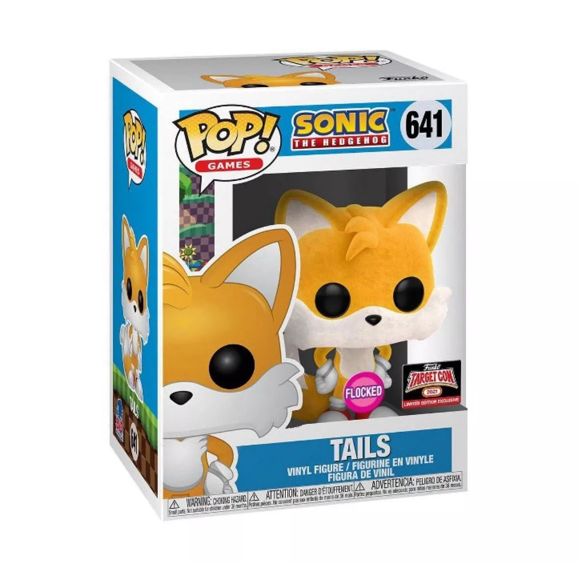 Funko Pop! Games: (FLOCKED) TAILS #641 TargetCon 2021 Exclusive W/Protector