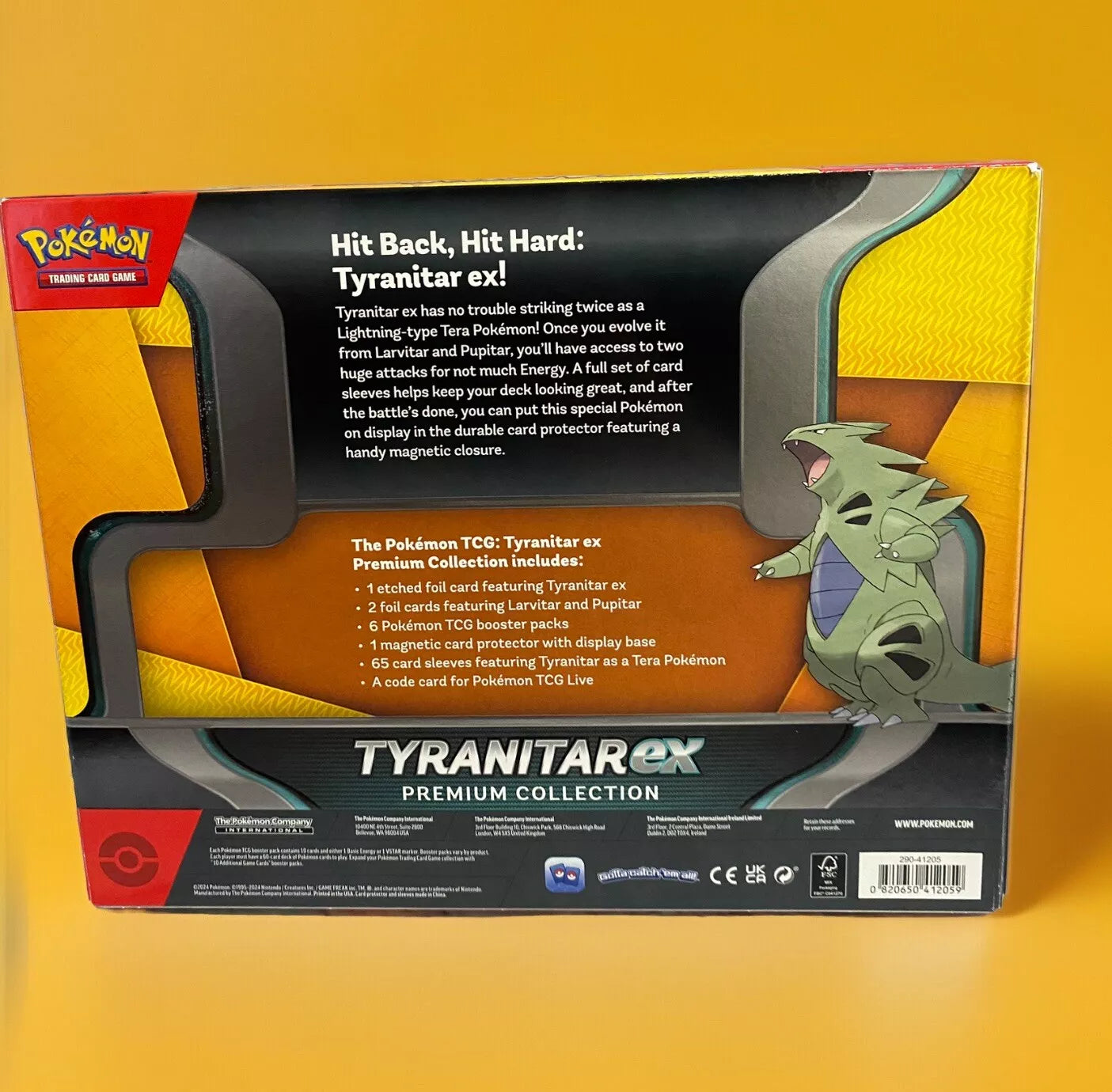 Pokemon TCG Tyranitar EX Premium Collection Promo Collection Box 6 Booster Packs