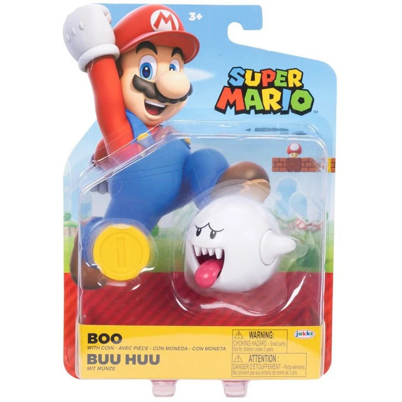 Boo w/ Coin Super Mario Brothers 4 inch figure New