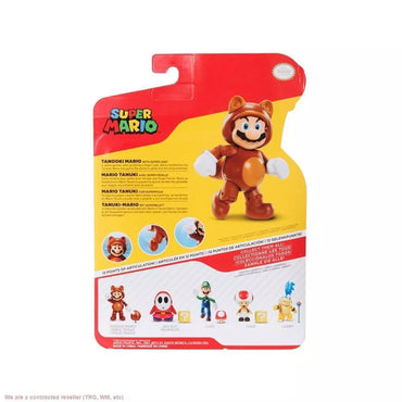 2023 Jakks Pacific Nintendo TANOOKI MARIO w/ SUPER LEAF 4” Action figure NEW