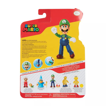 NEW Jakks 40822 World of Nintendo Mario 4" LUIGI W/SUPER MUSHROOM Mini-Figure