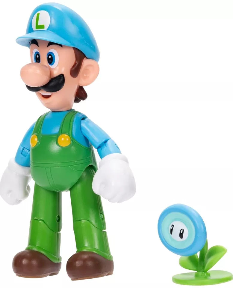 NEW Jakks Pacific 41404 World of Nintendo 4" Mario ICE LUIGI W/ICE FLOWER Figure