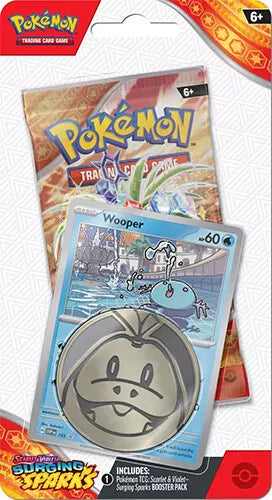 Pokemon Cards - S&V: Surging Sparks - WOOPER BLISTER PACK (1 Booster, Coin+)