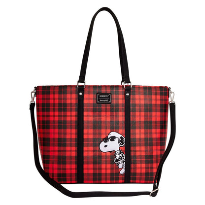 Snoopy and Woodstock Grunge Convertible Tote Bag