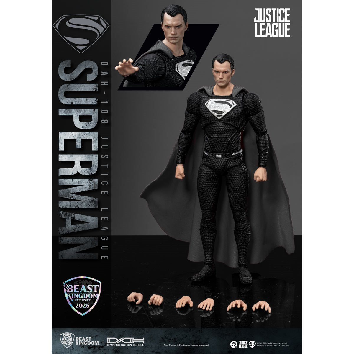 DC Justice League Superman Black Suit DAH-108 Action Figure - Exclusive