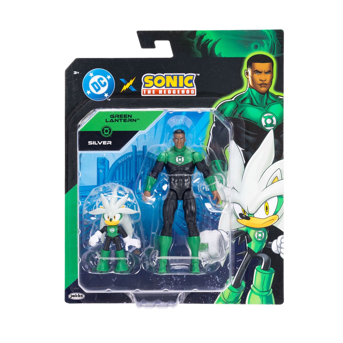 DC x Sonic the Hedgehog Wave 2 Action Figure Silver and Green Lantern