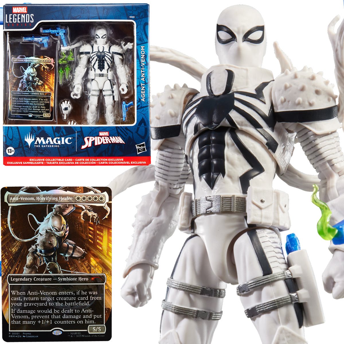 Spider-Man Marvel Legends Series Magic: The Gathering Agent Anti-Venom 6-Inch Action Figure and Card