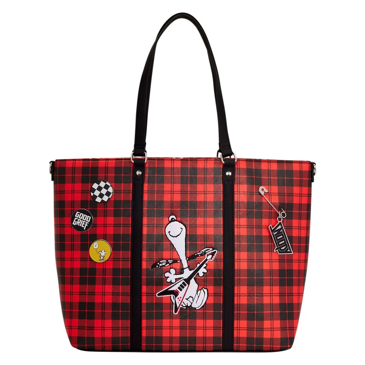 Snoopy and Woodstock Grunge Convertible Tote Bag