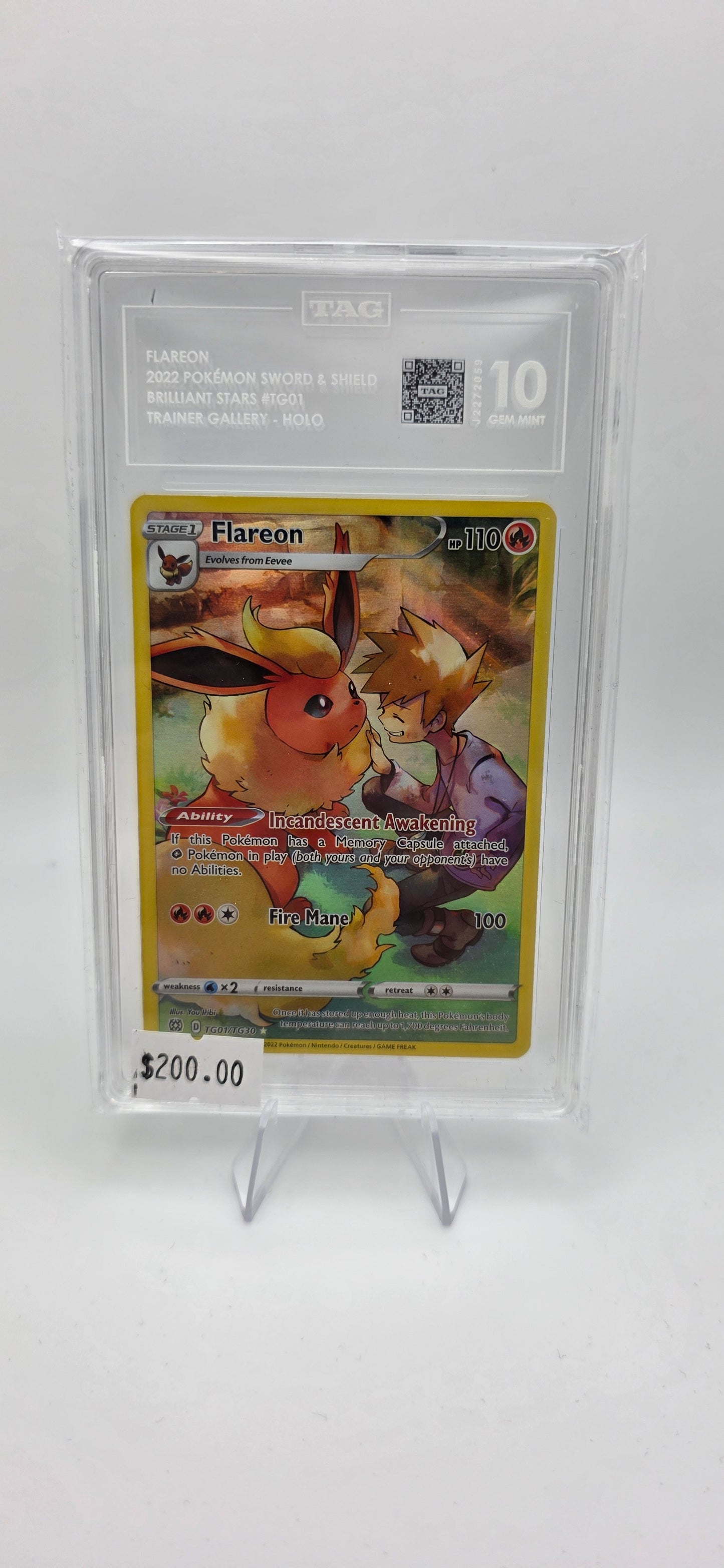 SWSH09: Brilliant Stars Trainer Gallery #TG01/TG30 Flareon TAG 10