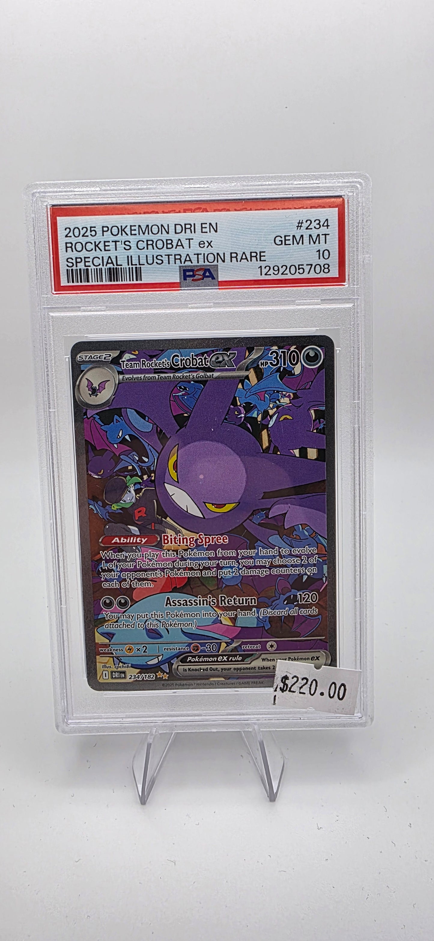 SV10: Destined Rivals #234/182 Team Rocket's Crobat ex PSA 10