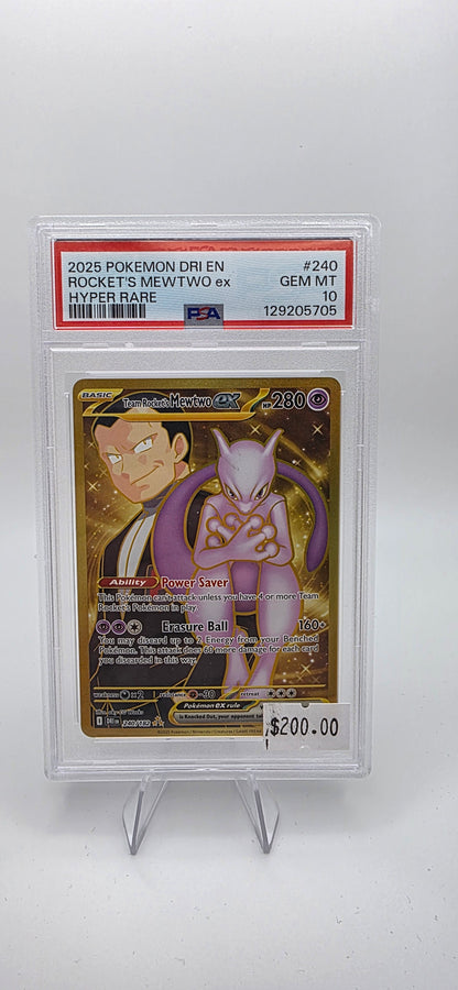 SV10: Destined Rivals #240/182 Team Rocket's Mewtwo ex PSA 10