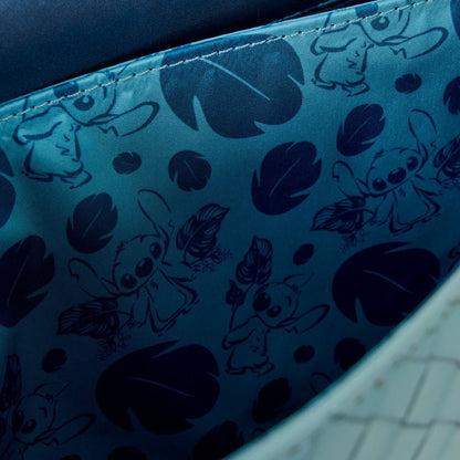 Lilo & Stitch Suede Stitch with Flowers Crossbody Bag