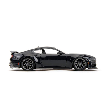 Bigtime Muscle 2024 Glossy Black Ford Mustang Dark Horse 1:24 Scale Die-Cast Metal Vehicle