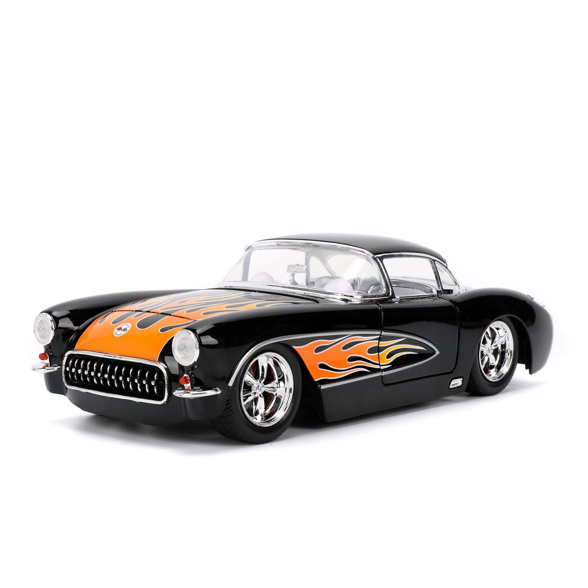 Bigtime Muscle 1957 Black Chevrolet Corvette 1:24 Scale Die-Cast Metal Vehicle