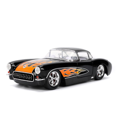 Bigtime Muscle 1957 Black Chevrolet Corvette 1:24 Scale Die-Cast Metal Vehicle