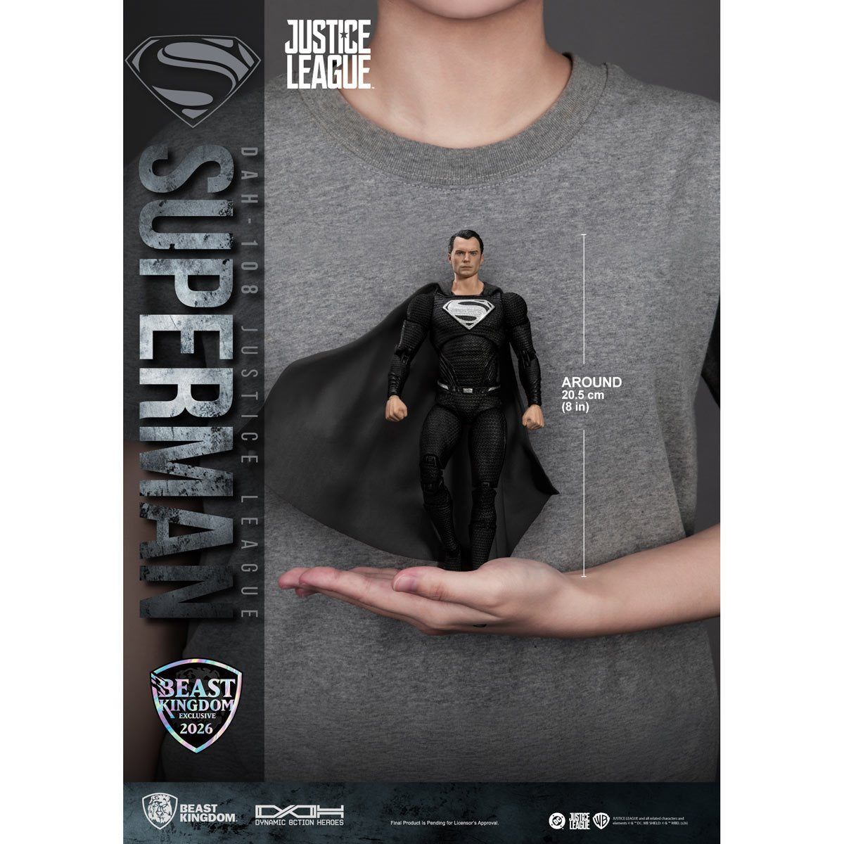 DC Justice League Superman Black Suit DAH-108 Action Figure - Exclusive
