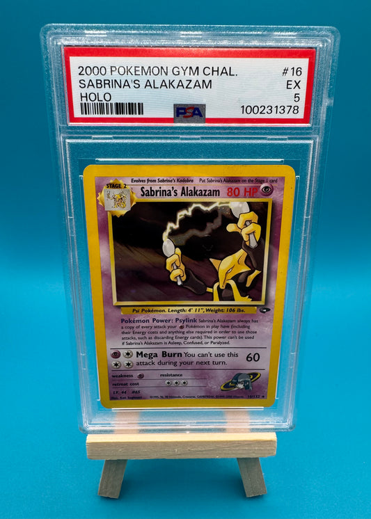 2000 Pokemon Gym Challenge Unlimited Holo Sabrina's Alakazam #16 PSA 5