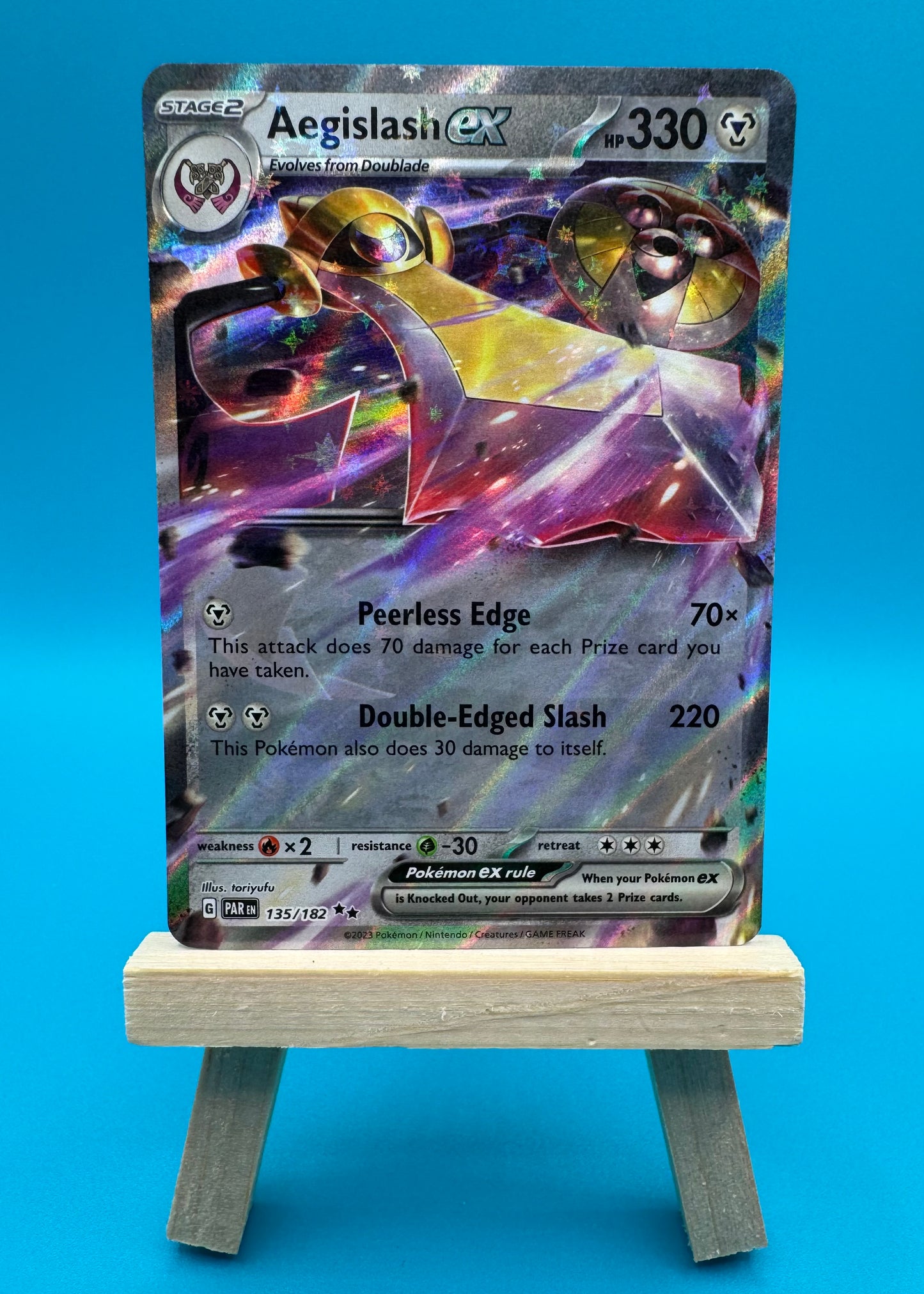 Holo Aegislash ex 135/182 Double Rare Paradox Rift Pokemon TCG