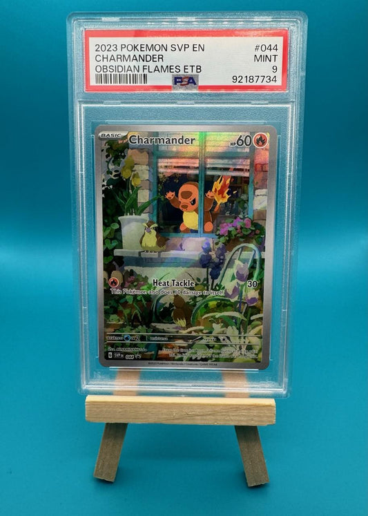 2023 POKEMON SVP EN-SV BLACK STAR PROMO 044 CHARMANDER OBSIDIAN FLAMES ETB PSA 9