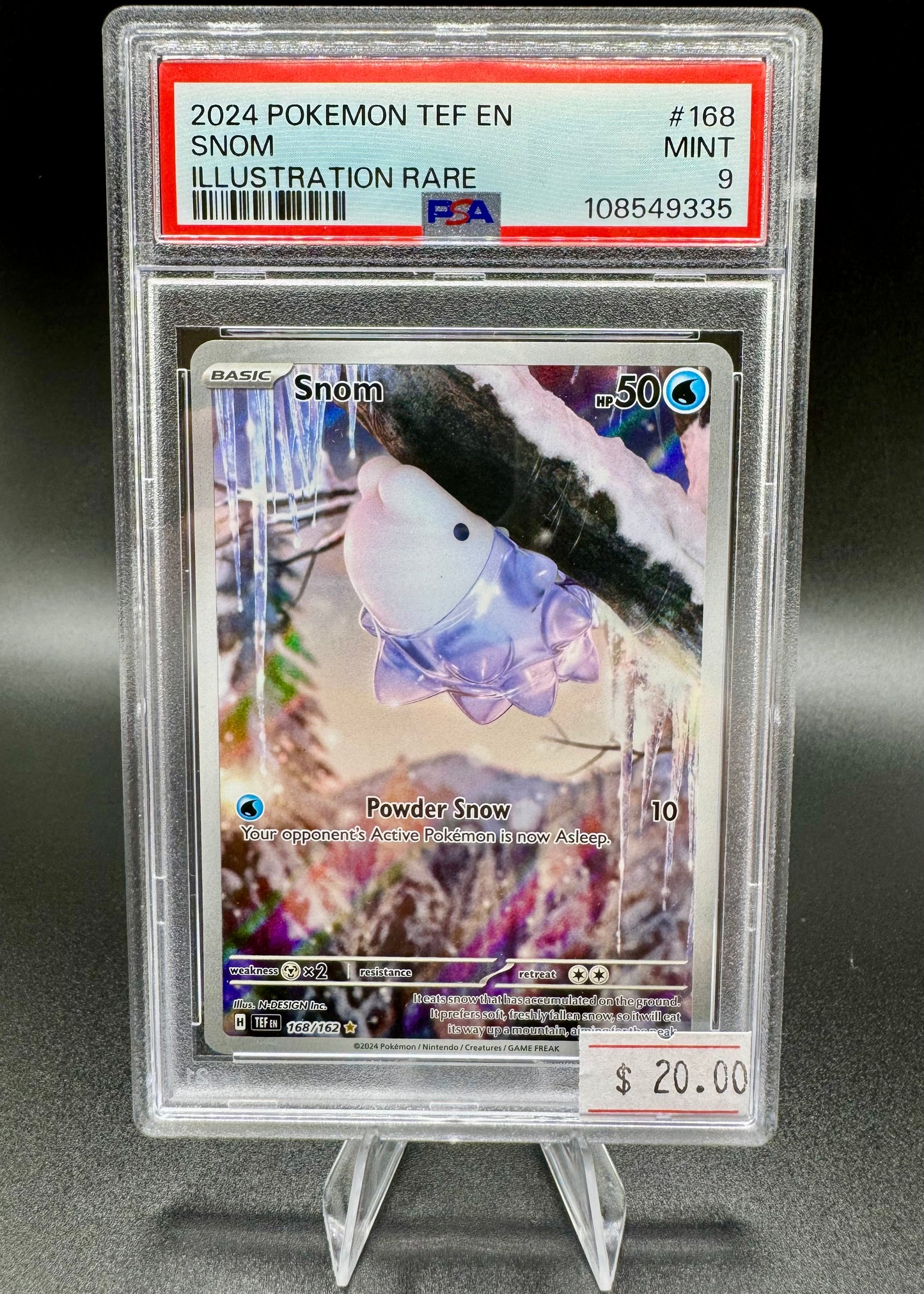 POKEMON: TEMPORAL FORCES - SNOM 168/162 ILLUSTRATION RARE PSA 9