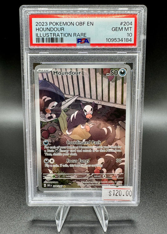 2023 Pokemon OBF EN Houndour Illustration Rare 204 PSA 10