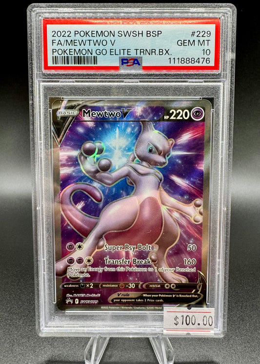 2022 Pokemon Mewtwo V SWSH229 Pokemon Go Elite Trainer Box - PSA 10