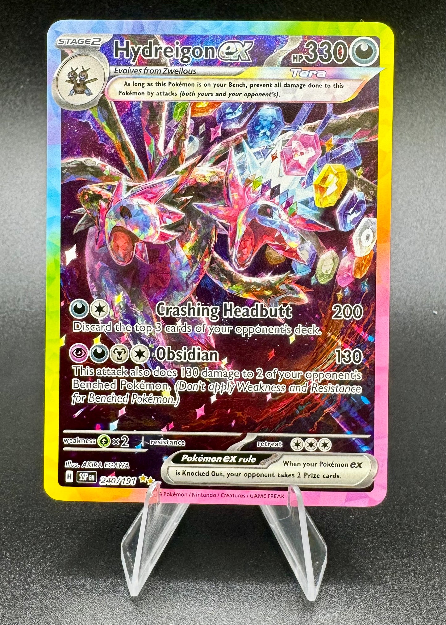 Pokemon TCG Hydreigon EX 240/191 Surging Sparks Special Illustration Rare