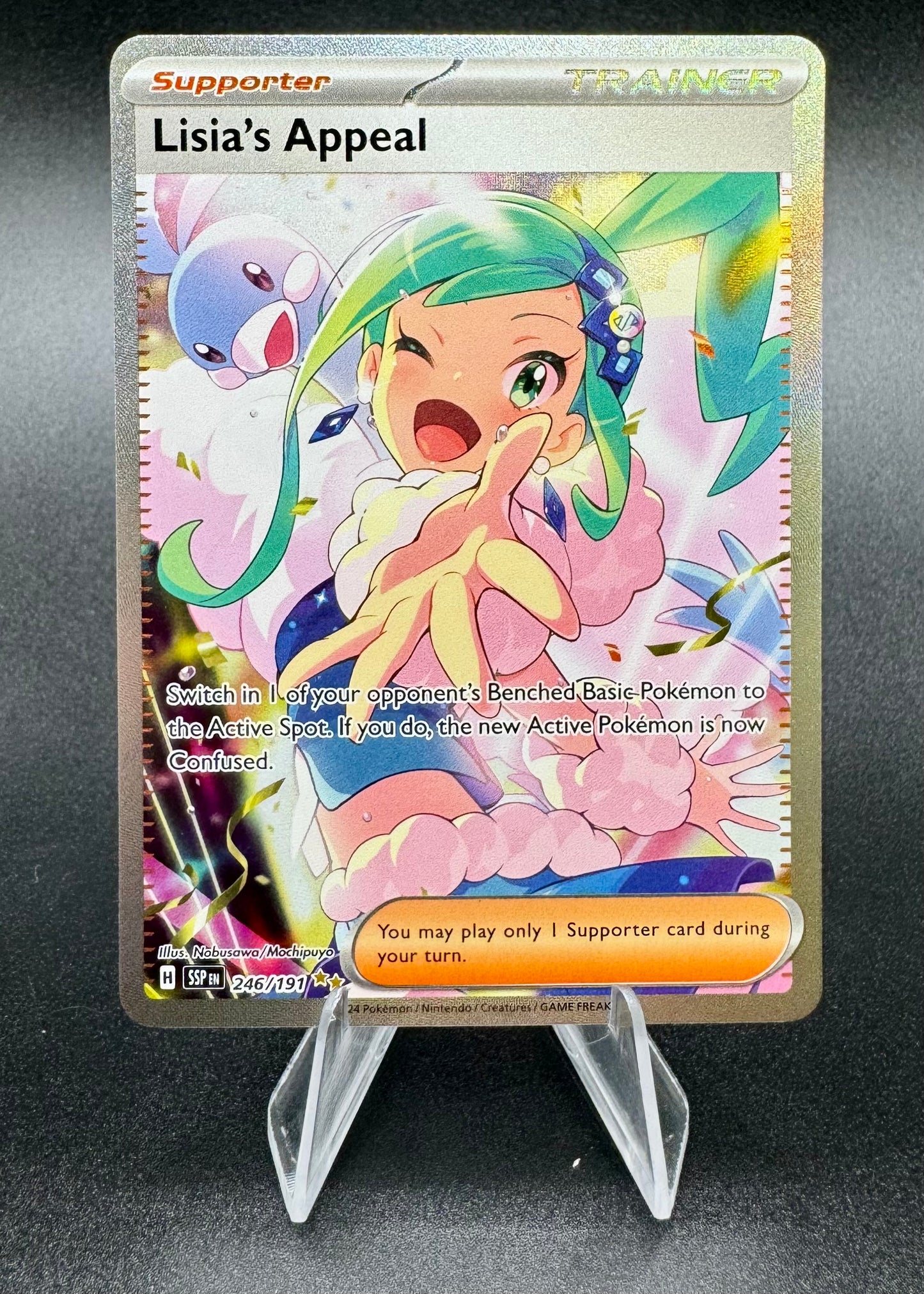 Lisia's Appeal Pokémon TCG Full Art Trainer Surging Sparks 246/191 NM SIR SV