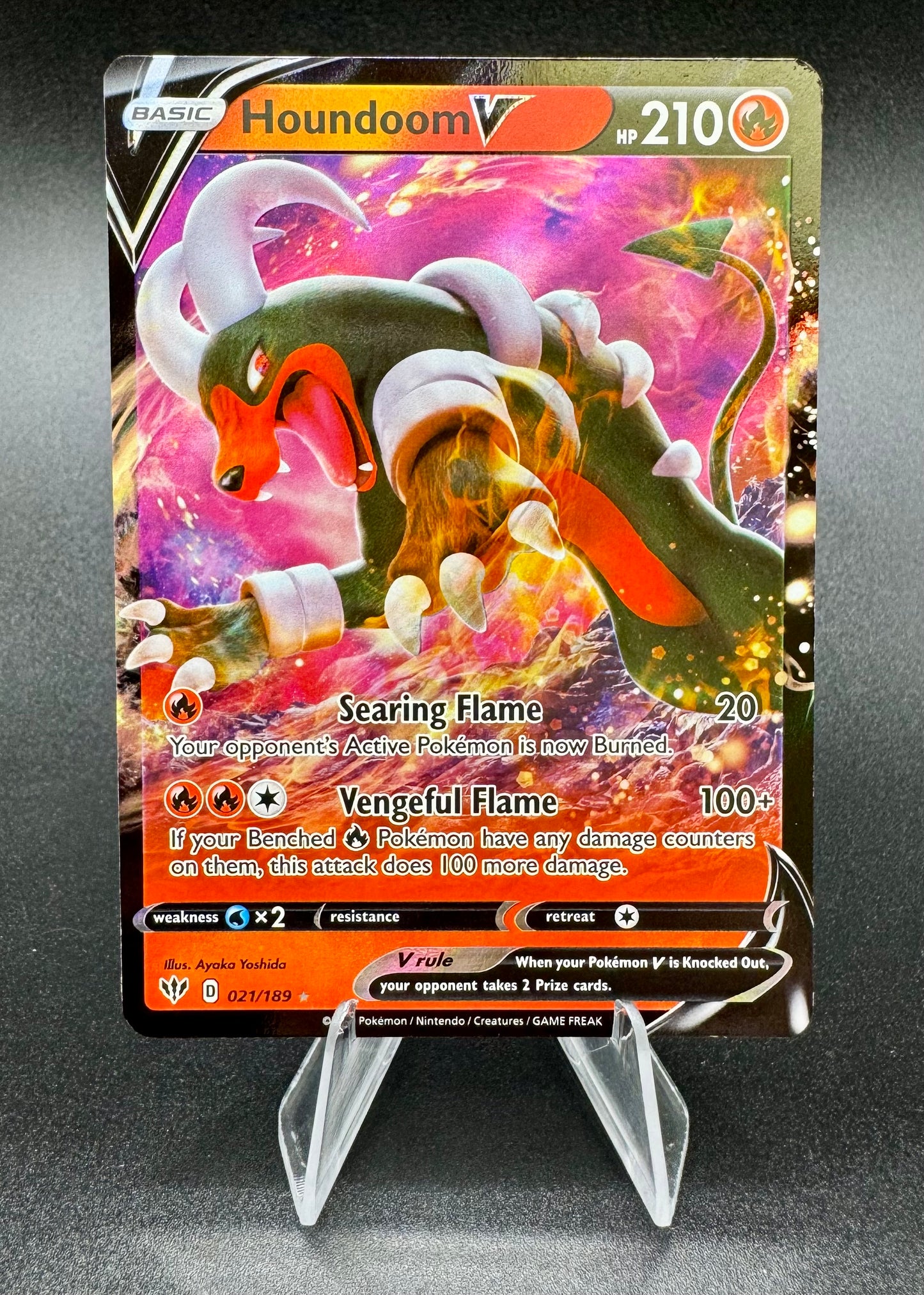 Pokémon TCG Houndoom V 021/189 Darkness Ablaze Full Art Ultra Rare Holo